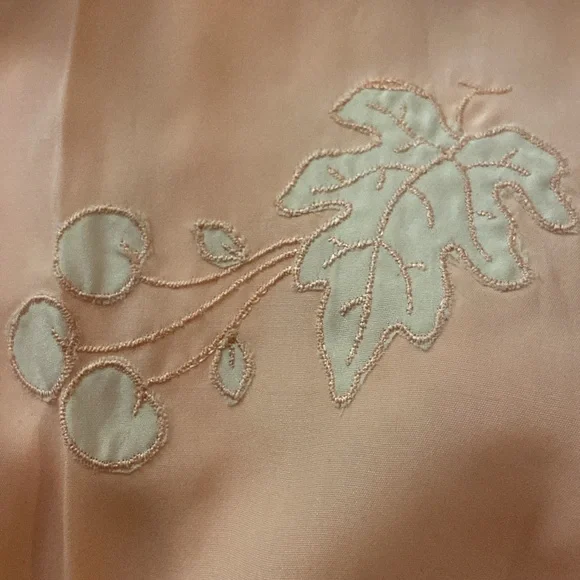 Vintage Little Duchess lounge pj set peach silk small crop pant high rise - Picture 11 of 12